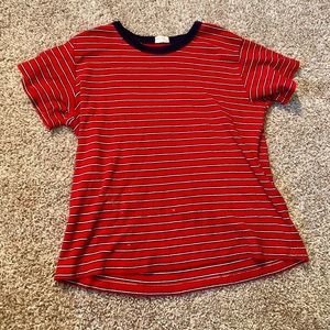 Brandy Melville red and navy striped tee